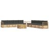 vidaXL Conjunto de sof&aacute;s de exterior 9 uds. Blanco y Antracita