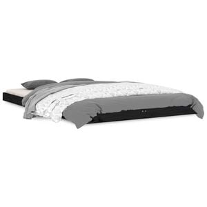 vidaXL Estructura de cama de madera maciza pino negra 120x190 cm