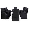 vidaXL Juego de comedor para exteriores 11 pcs Negro Poliratán