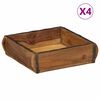 vidaXL Bandeja 4 uds. Marr&oacute;n 29 x 31 x 10 cm Madera s&oacute;lida recuperada
