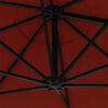 vidaXL Sombrilla de pared con palo de metal terracota 300 cm