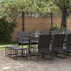 vidaXL Conjunto de Comedor de Jard&iacute;n 17 pcs Negro Acero