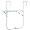 vidaXL Mesa balcón colgante plástico aspecto ratán blanco 60x64x83,5cm