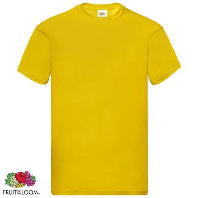 Fruit of the Loom Camisetas originales 5 uds amarillo S algodón
