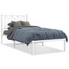 vidaXL Estructura cama sin colch&oacute;n con cabecero metal blanco 75x190 cm