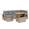 vidaXL Set sof&aacute;s de jard&iacute;n 7 piezas y cojines rat&aacute;n sint&eacute;tico beige