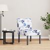 vidaXL Silla tapizada de tela con estampado de flores azul