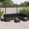vidaXL Conjunto de sof&aacute; de jard&iacute;n 9 pcs Negro