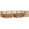 vidaXL Conjunto de sof&aacute;s de exterior 7 uds. Natural
