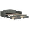 vidaXL Sof&aacute; cama nido con cajones tela gris oscuro 90x200 cm