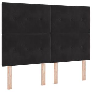 vidaXL Cama Box Spring LED con colch&oacute;n Negro 160 x 200 cm Terciopelo