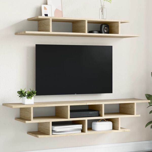 vidaXL Muebles de TV de pared madera de ingenier&iacute;a roble Sonoma