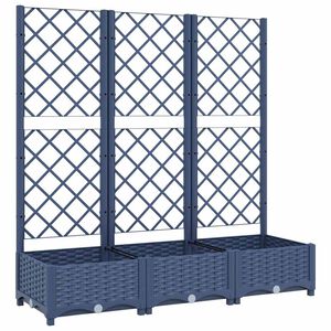 vidaXL Jardinera con enrejado PP azul gris 120x40x121,5 cm