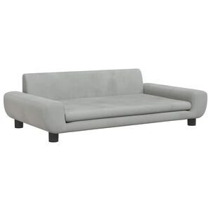 vidaXL Sof&aacute; para ni&ntilde;os de terciopelo gris claro 100x54x33 cm