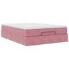 vidaXL Estructura cama otomana colch&oacute;n terciopelo rosa 140x200cm