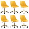 vidaXL Sillas de comedor giratorias 6 uds terciopelo amarillo