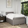vidaXL Cama box spring con colch&oacute;n tela gris taupe 120x200 cm