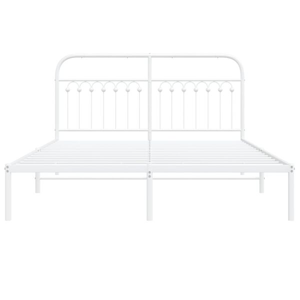 vidaXL Estructura cama sin colch&oacute;n con cabecero metal blanco 160x200cm