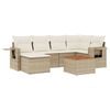 vidaXL Set sof&aacute;s de jard&iacute;n 7 piezas y cojines rat&aacute;n sint&eacute;tico beige