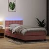 vidaXL Cama box spring con colch&oacute;n terciopelo rosa 80x210 cm