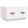 vidaXL Mesa de centro de madera maciza de pino blanco 60x53x35 cm