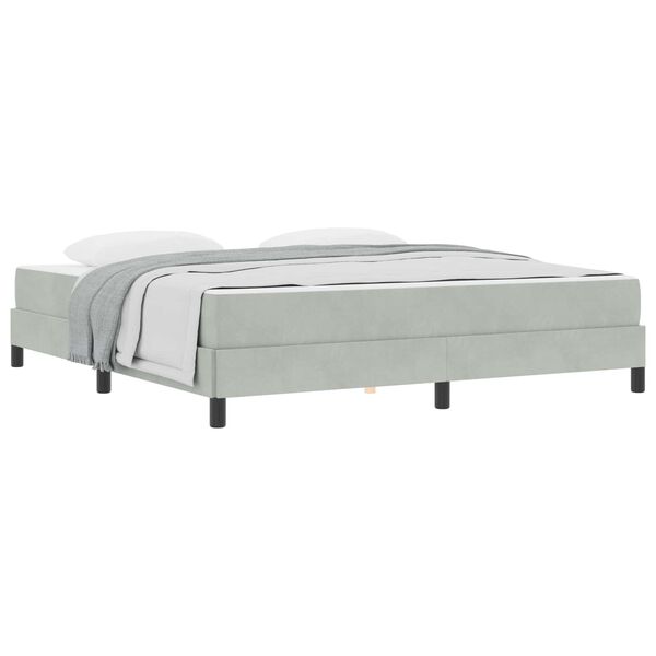 vidaXL Cama tipo Box Spring con colch&oacute;n Gris Claro 180 x 210 cm tela