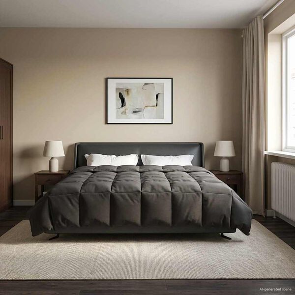 vidaXL Edred&oacute;n de Todo el A&ntilde;o Antracita 200 x 220 cm Microfibra