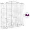vidaXL Cestas de gaviones 4 uds forma de arco hierro 200x50x200/220 cm