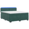 vidaXL Cama con Base Tapizada, Colch&oacute;n y Luz LED Verde oscuro