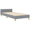 vidaXL Estructura de cama con cabecera Gris claro 90 x 200 cm tela
