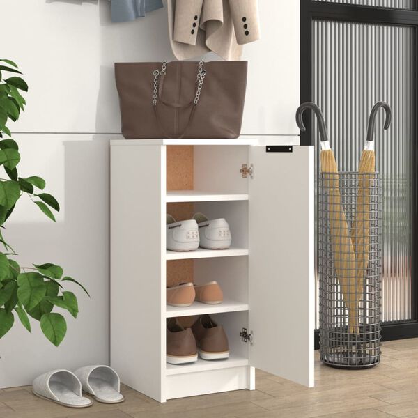 vidaXL Mueble zapatero de madera contrachapada blanco 30x35x70 cm