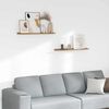 vidaXL Estante de pared con estante 2 pcs Marr&oacute;n 80 x 9 x 3 cm