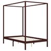 vidaXL Estructura de cama dosel 4 cajones pino marr&oacute;n oscuro 140x200cm