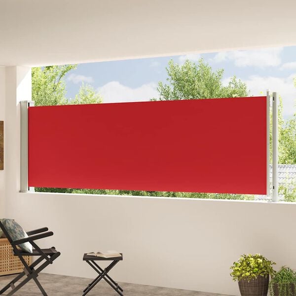 vidaXL Toldo lateral retr&aacute;ctil de jard&iacute;n rojo 117x600 cm