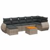 vidaXL Set de sof&aacute;s de jard&iacute;n 8 pzas y cojines rat&aacute;n sint&eacute;tico gris