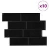 vidaXL Azulejo de metro 10 pcs Negro 29.4 x 21.4 cm Poliuretano y PET