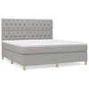 vidaXL Cama box spring con colch&oacute;n tela gris claro 160x200 cm