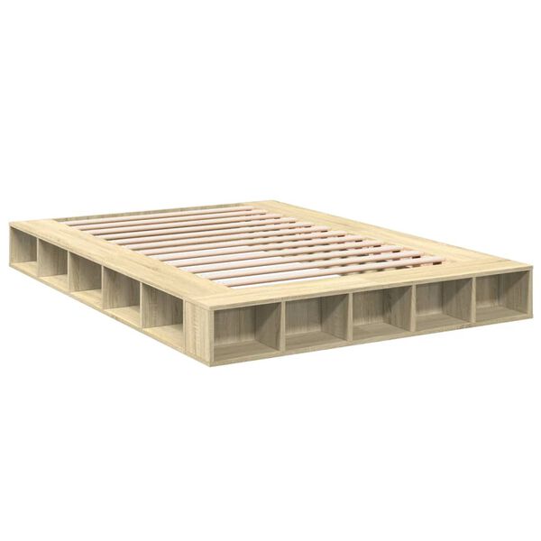 vidaXL Estructura de cama madera de ingenier&iacute;a roble Sonoma 160x200 cm