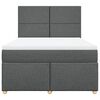 vidaXL Cama box spring con colch&oacute;n tela gris oscuro 140x190 cm
