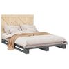 vidaXL Estructura de cama con cabecero madera pino gris 140x200 cm