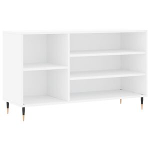 vidaXL Mueble zapatero madera contrachapada blanco brillo 102x36x60 cm