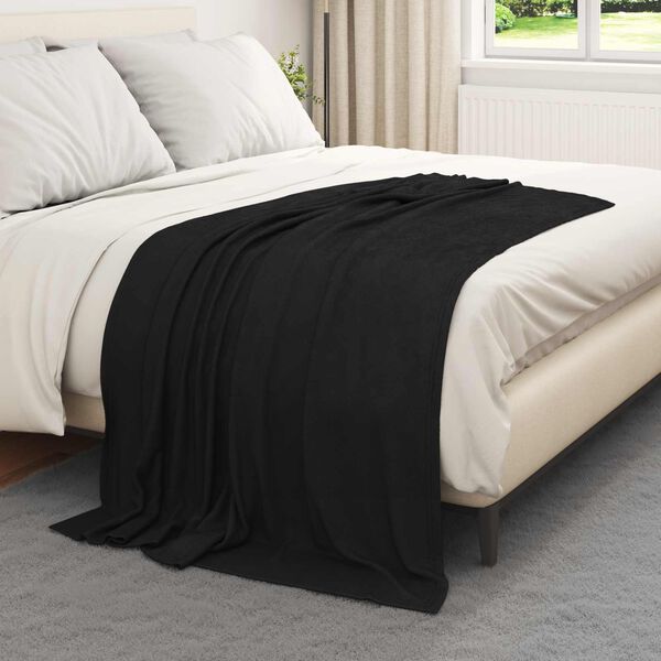 vidaXL Mantitas de Sof&aacute; 24 pcs Negro 170 x 130 cm Lana
