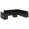 vidaXL Set de sof&aacute;s de jard&iacute;n 12 piezas cojines rat&aacute;n sint&eacute;tico negro