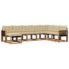 vidaXL Conjunto de sof&aacute;s de exterior con coj&iacute;n 8 pcs Natural y Beige