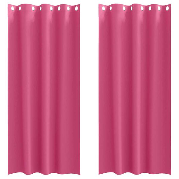 vidaXL Cortinas Opacas con Anillas 2 pcs Rosa Brillante 225 x 140 cm