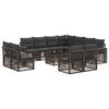 vidaXL Conjunto de sof&aacute;s de jard&iacute;n 12 pcs Gris y Gris Oscuro