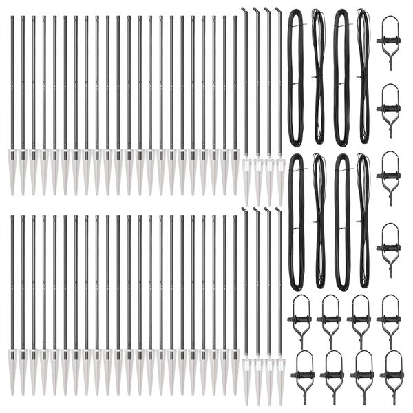 vidaXL Poste de cerca Otro 52 pcs Gris 3,2 x 3,2 x 140 cm Acero