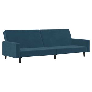 vidaXL Sof&aacute; cama de 2 plazas terciopelo azul