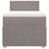 vidaXL Cama box spring con colch&oacute;n tela gris taupe 90x200 cm