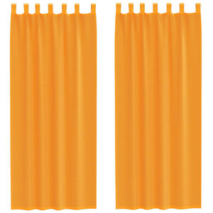 vidaXL Cortinas de gasa con trabillas 2 uds naranja 140x260 cm